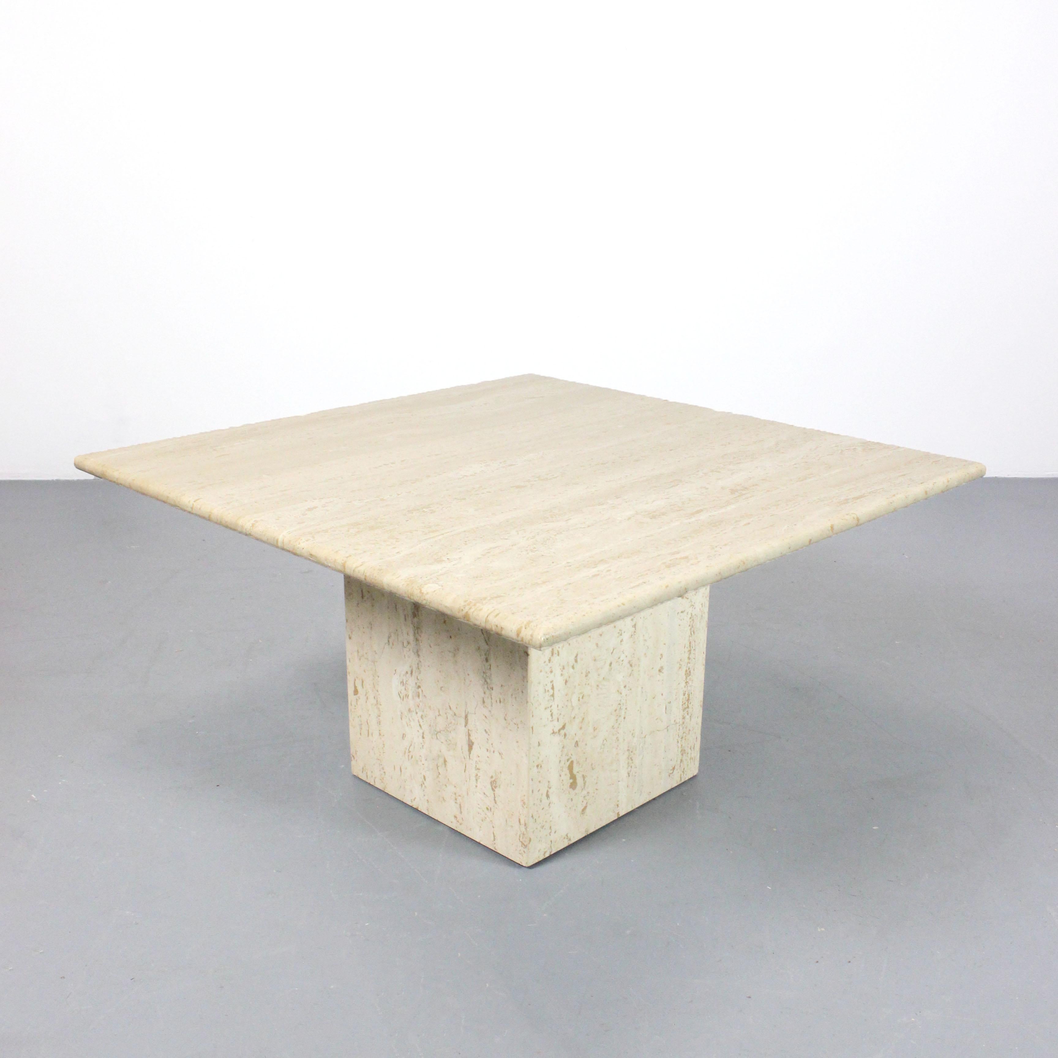Spanish Travertine marble coffee table - Spain - c. 1980 For Sale