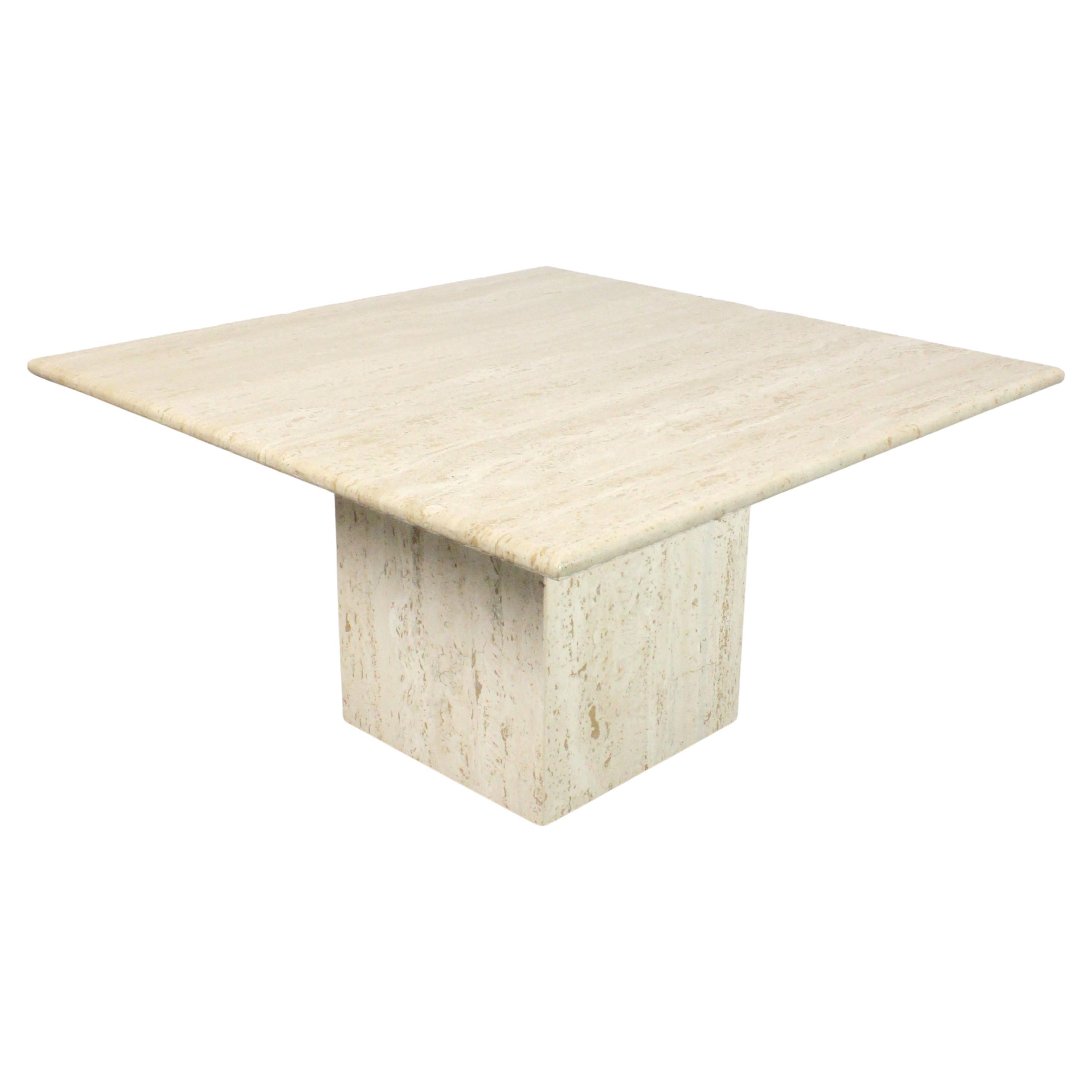 Travertine marble coffee table - Spain - c. 1980 For Sale