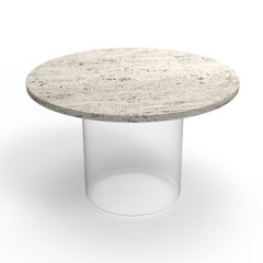 21st Century Travertine Coffee Table with two Wireless Charger