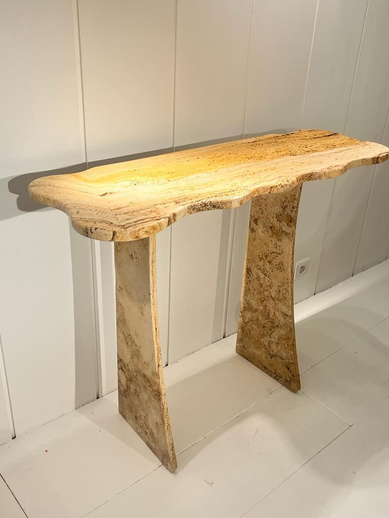 Travertine Console with Removable Trays
Unique piece
Signed by the artist
France