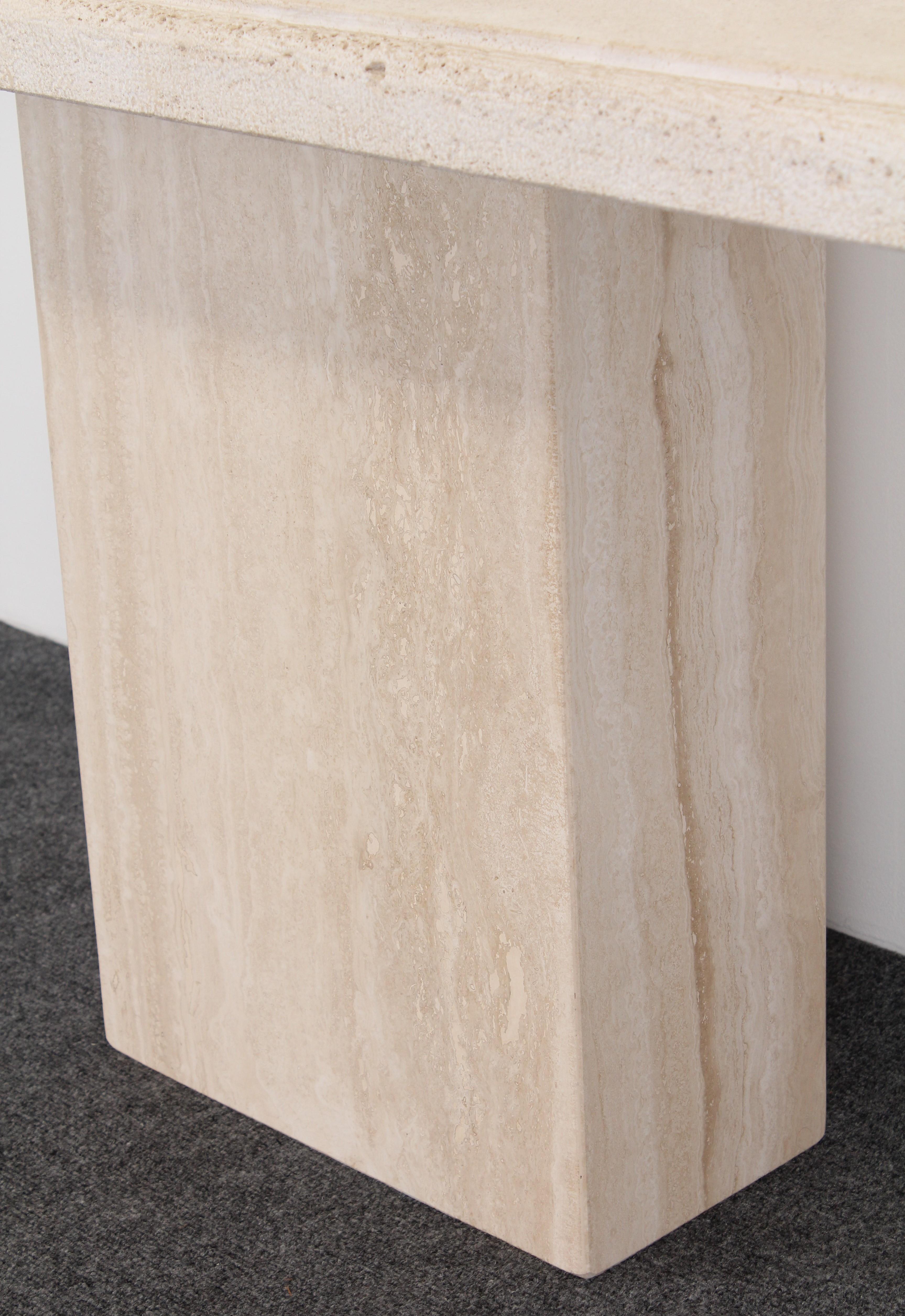 Travertine Marble Console Table, 1980s 1