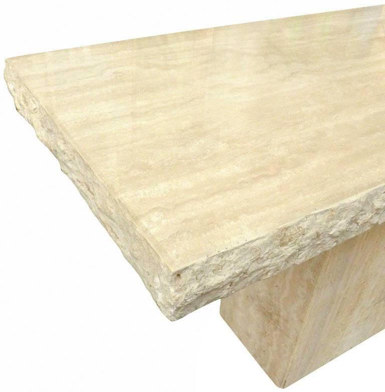 Travertine Marble Console Table For Sale at 1stDibs