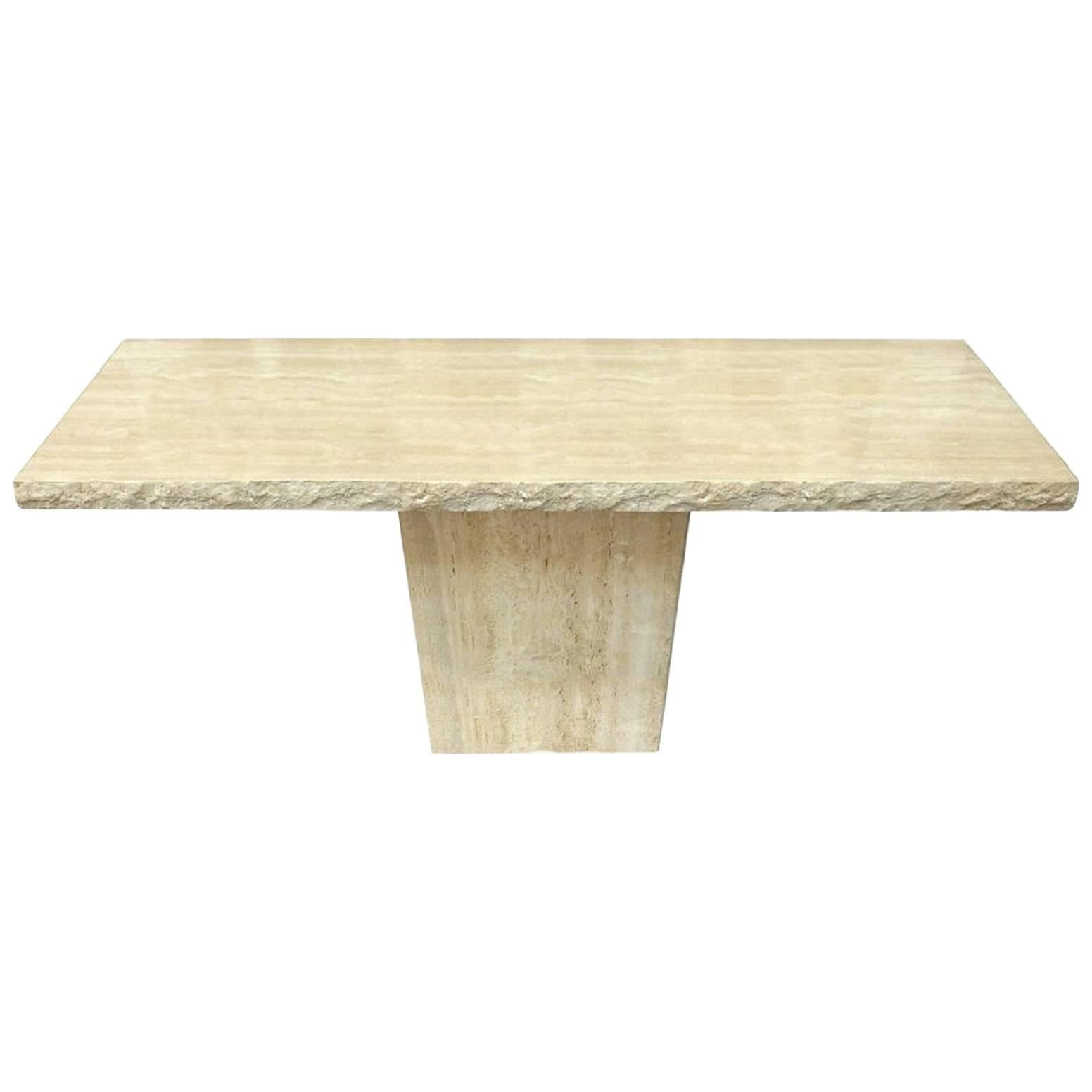 Travertine Marble Console Table For Sale