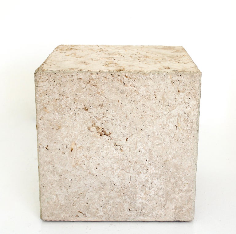 Travertine Marble Cube Side Table or Coffee Table Design Pavilion For