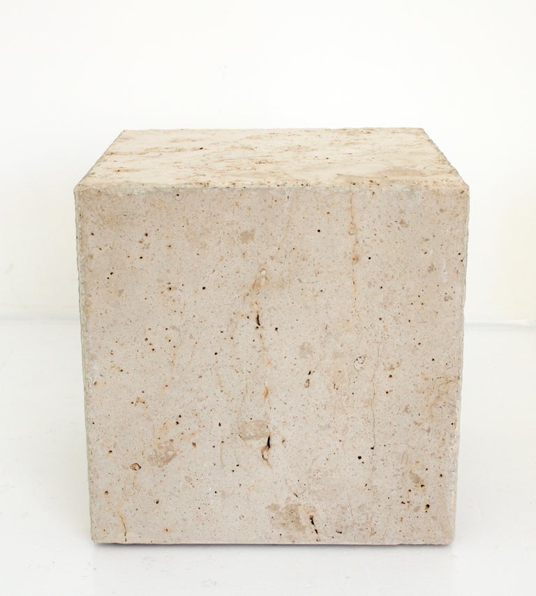 Travertine Marble Cube Side Table or Coffee Table Design Pavilion For