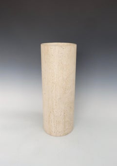 Travertine Marble Cylinder Floor Vase or Planter Pot