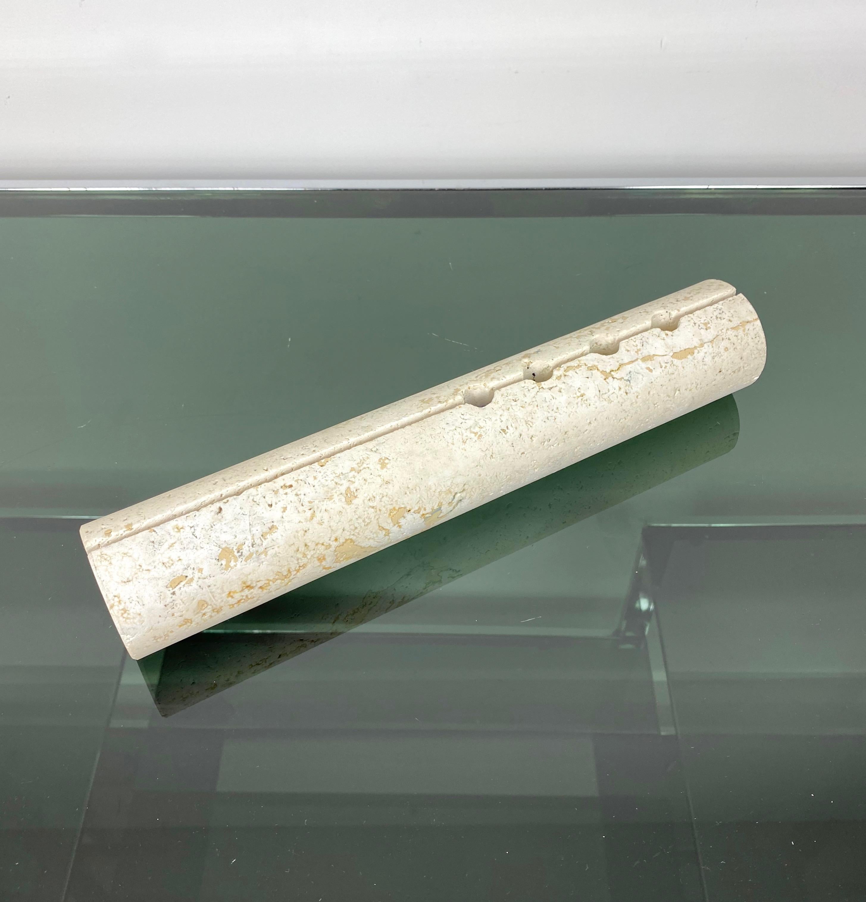 Mid-Century Modern Travertine Marble Letter Pen Holder Fratelli Mannelli Rapolano, Italy, 1970s For Sale