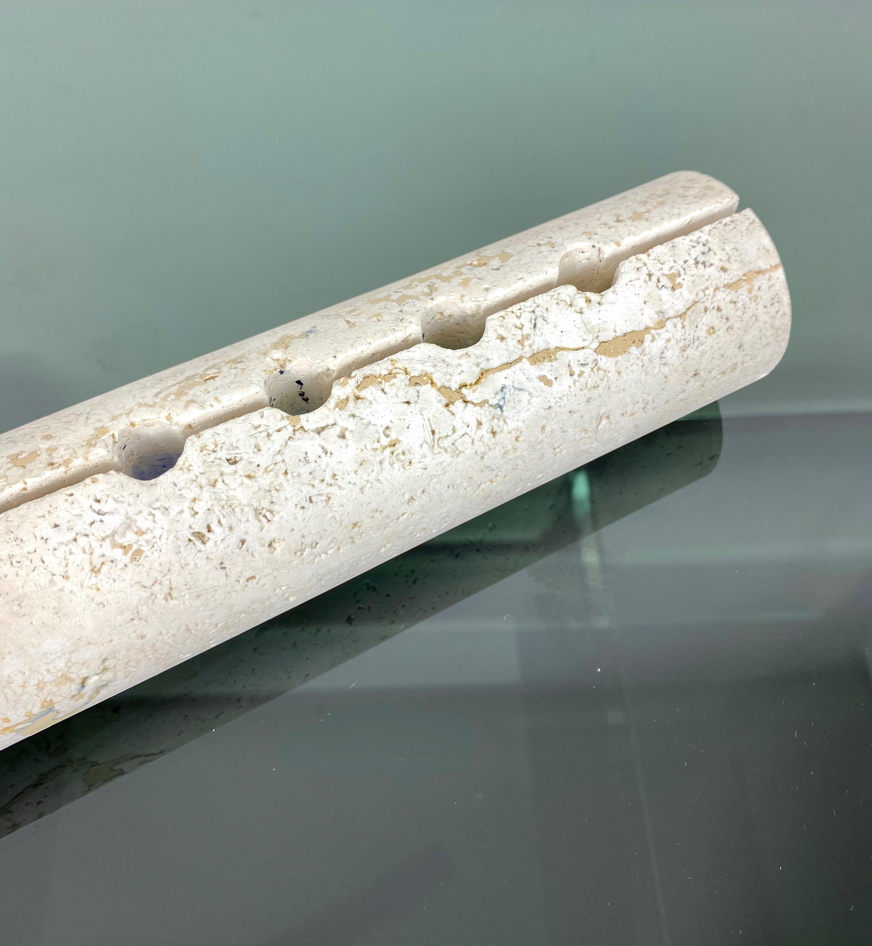 Late 20th Century Travertine Marble Letter Pen Holder Fratelli Mannelli Rapolano, Italy, 1970s For Sale