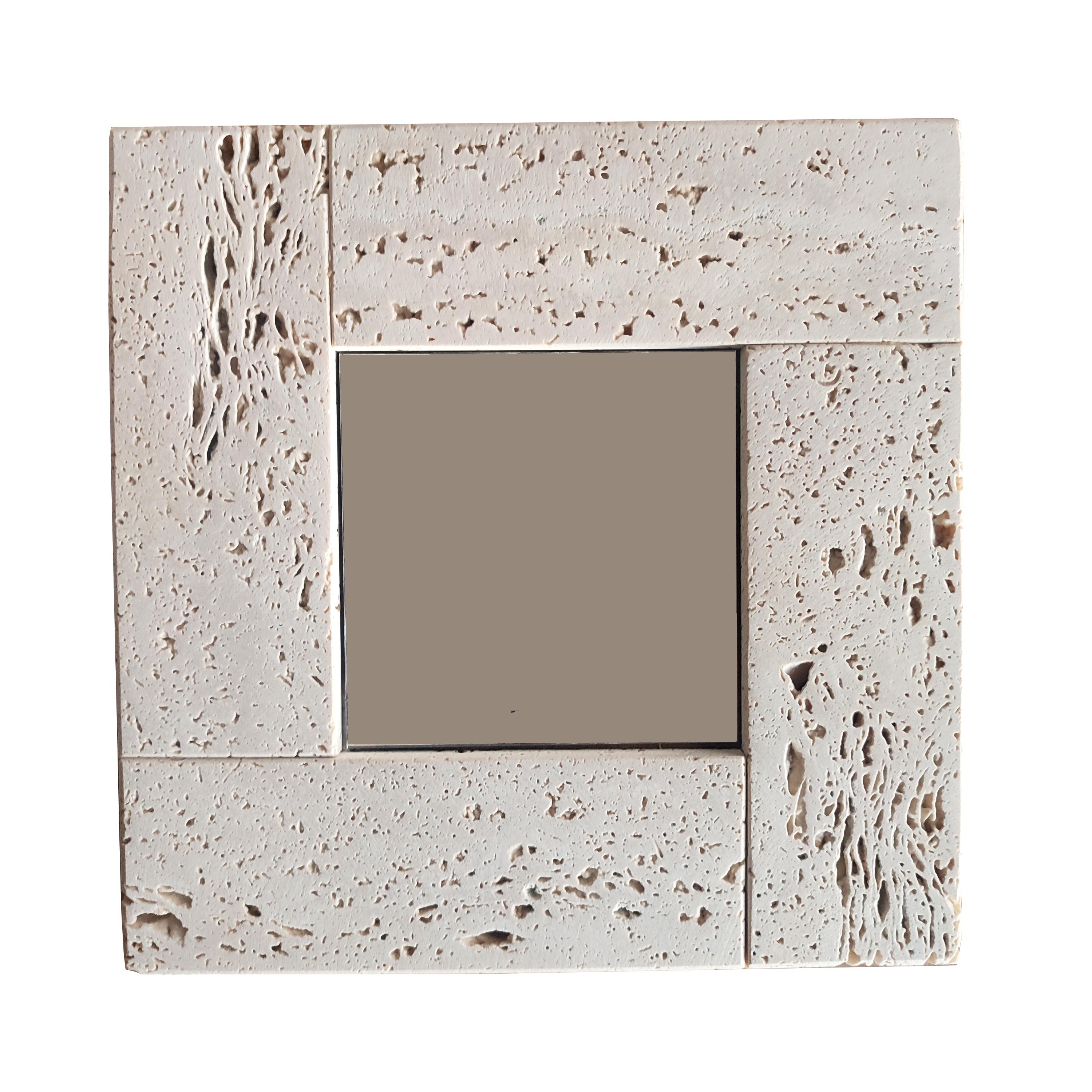 Espagnol Miroir en marbre travertin Travertin italien Miroir Modernity Design Cadeau en vente