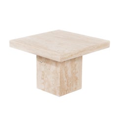 Travertine Marble Side Table Willy Rizzo Style