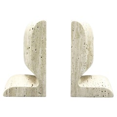 Travertine Marble SLO Bookends by Christophe Delcourt