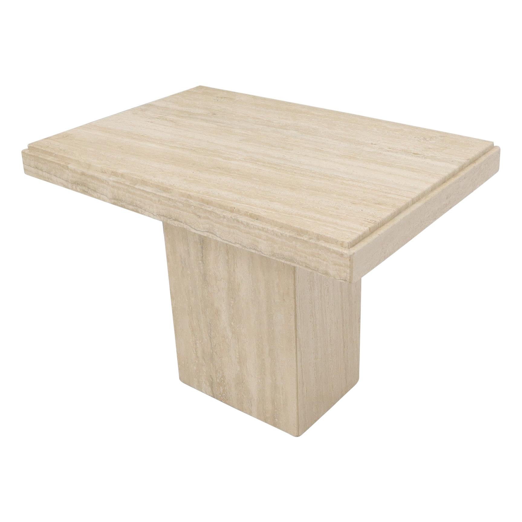 Travertine Marble Stone Rectangular Shape Italian Modern Side Table
