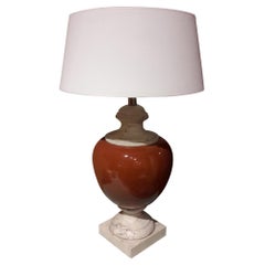 Travertine Marble Table Lamp, 20th Century