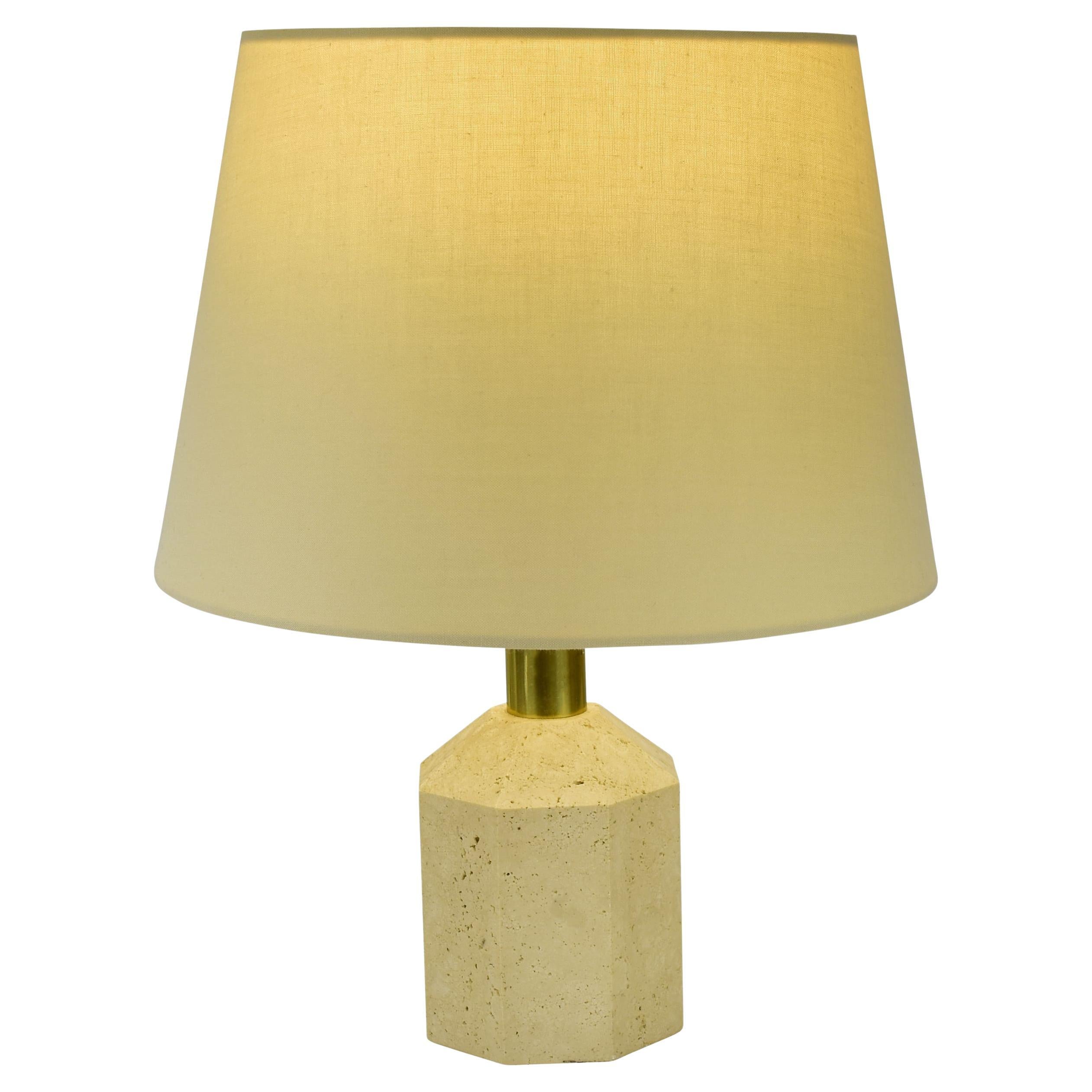 Base per lampada da tavolo in marmo travertino di Fratelli Mannelli Italia 1960s