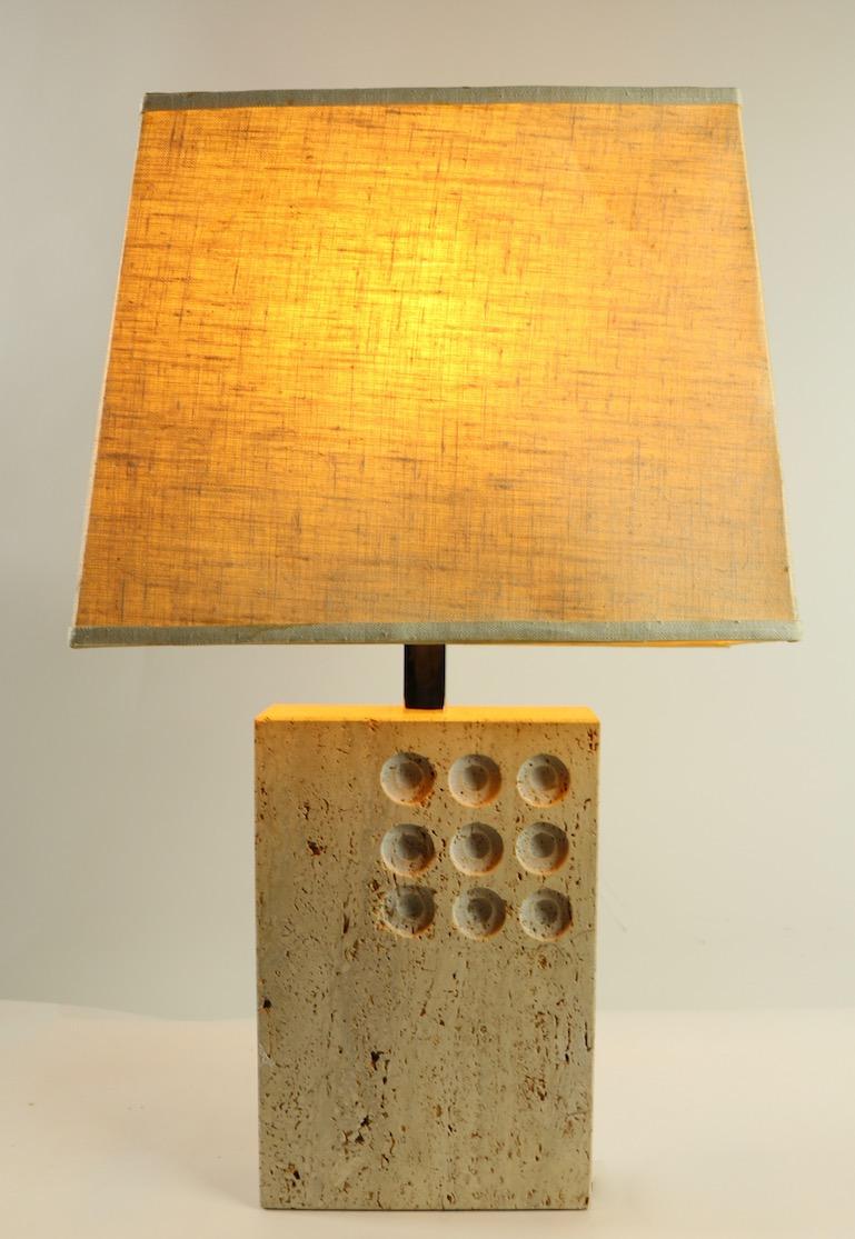 Travertine Marble Table Lamp by Reggiani for Raymor 4