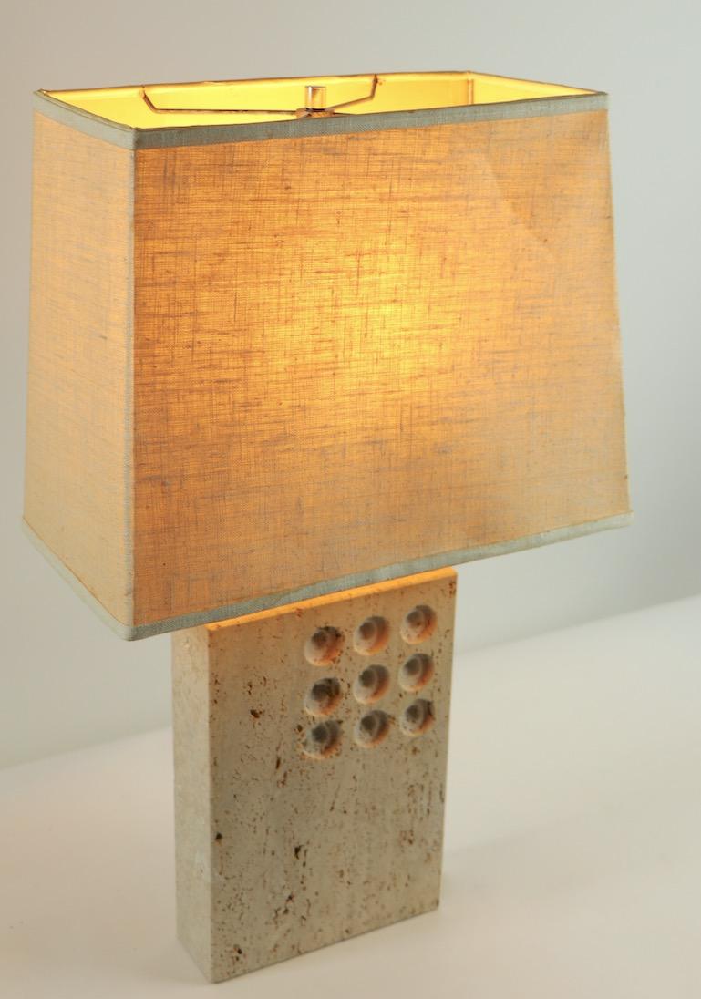 Travertine Marble Table Lamp by Reggiani for Raymor 5
