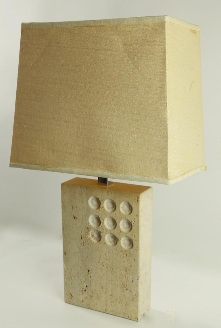 Travertine Marble Table Lamp by Reggiani for Raymor 6