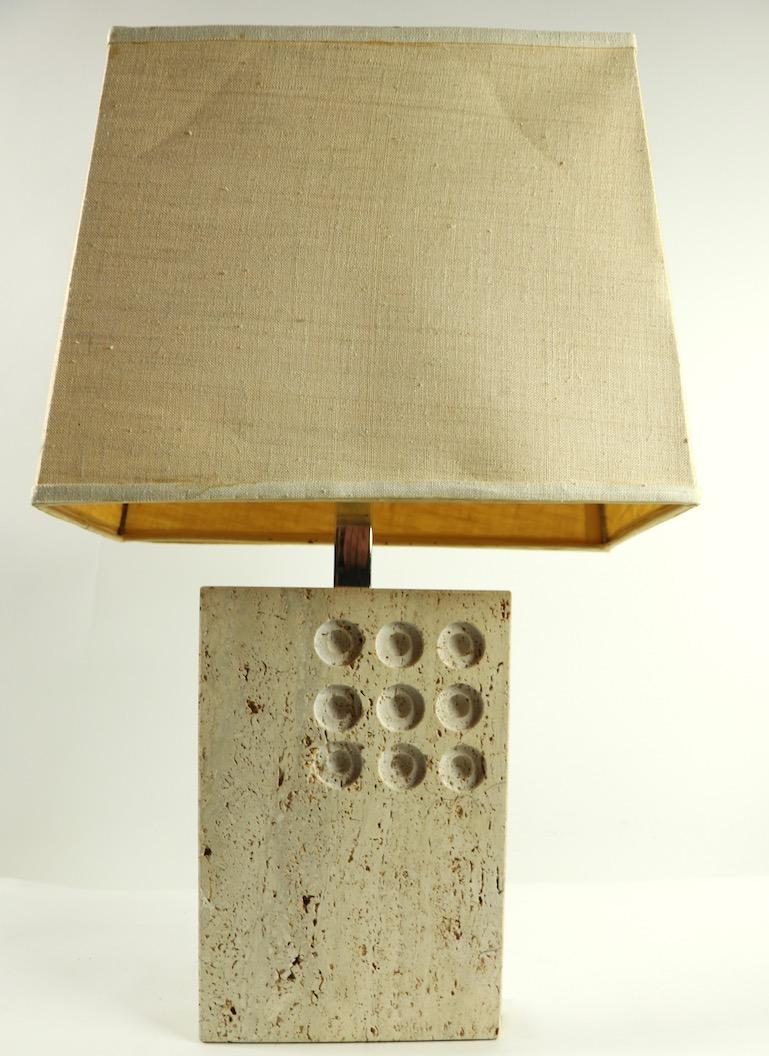 20th Century Travertine Marble Table Lamp by Reggiani for Raymor