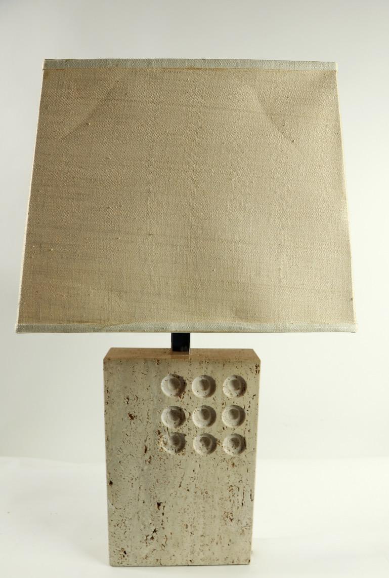 Travertine Marble Table Lamp by Reggiani for Raymor 1