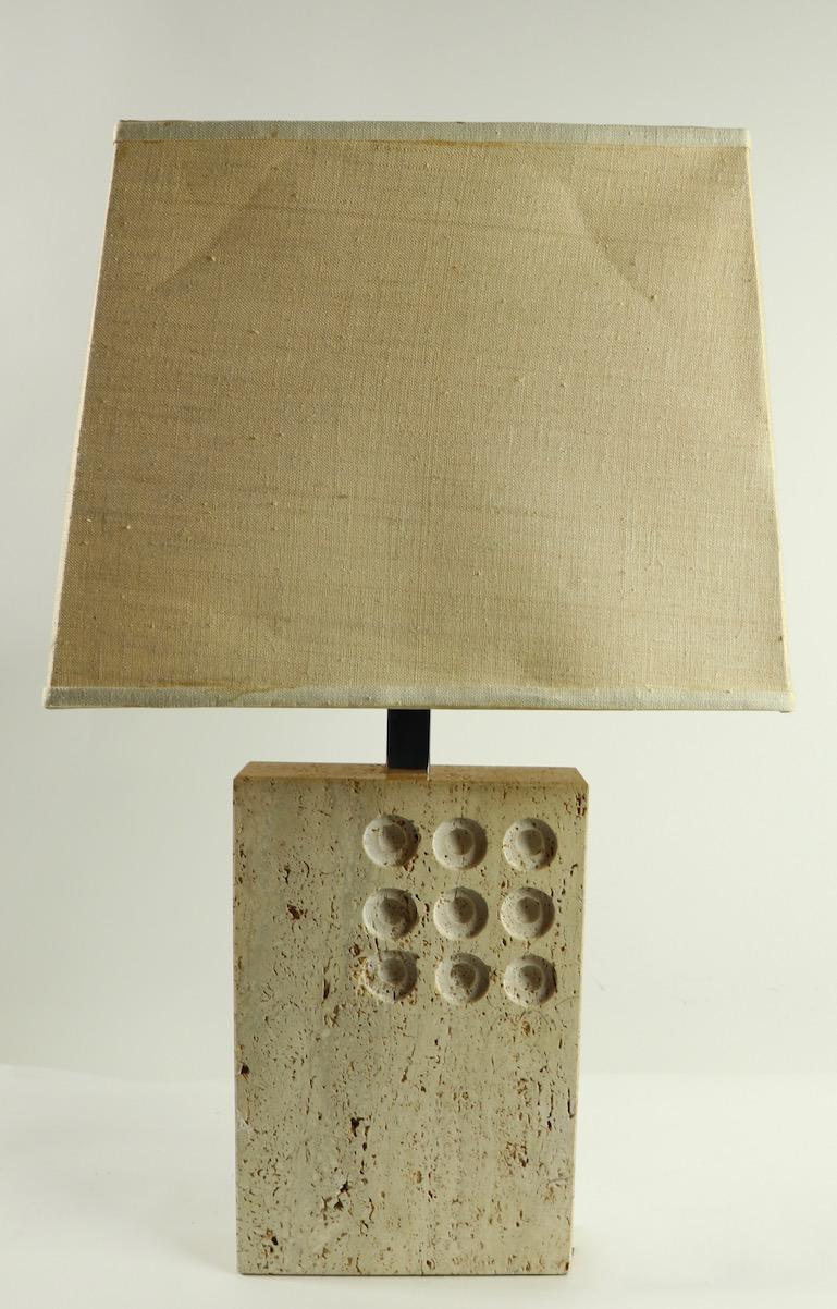 Travertine Marble Table Lamp by Reggiani for Raymor 2