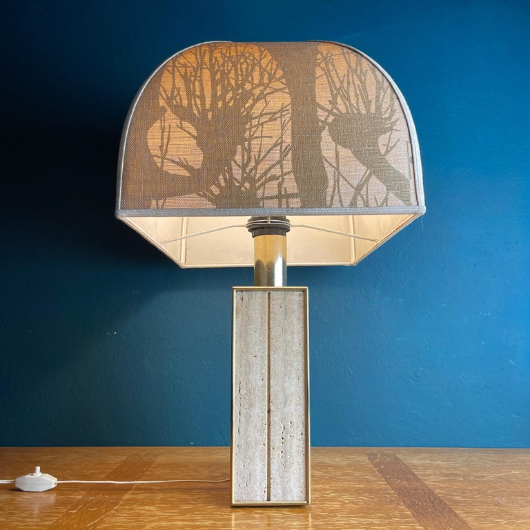 Travertine Marble Table Lamp Italy 1970s For Sale 5