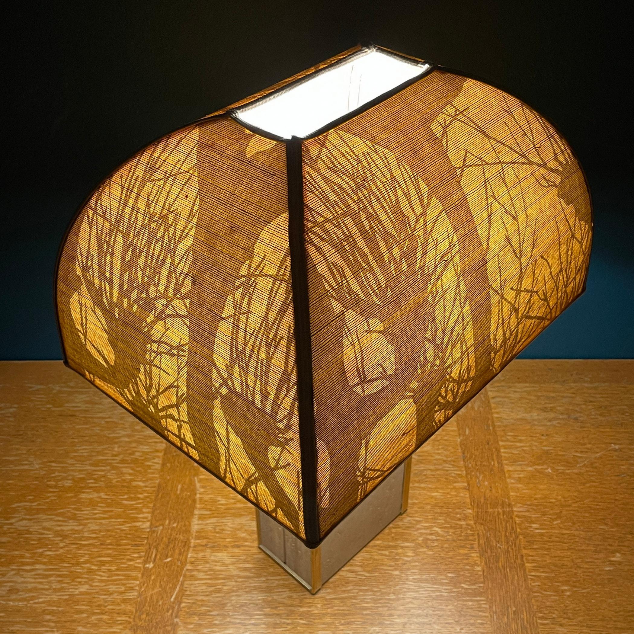 Brass Travertine Marble Table Lamp Italy 1970s For Sale