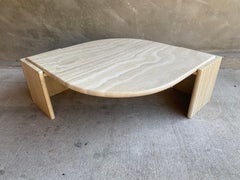 Travertine Marble Teardrop Cocktail Table, Italy, 1970-80