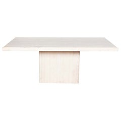 Vintage Travertine Marble Two Piece Table