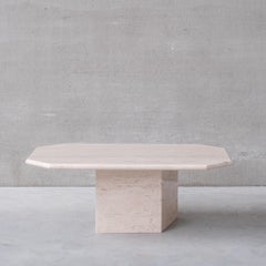 Travertine Mid-Century Angular Coffee Table