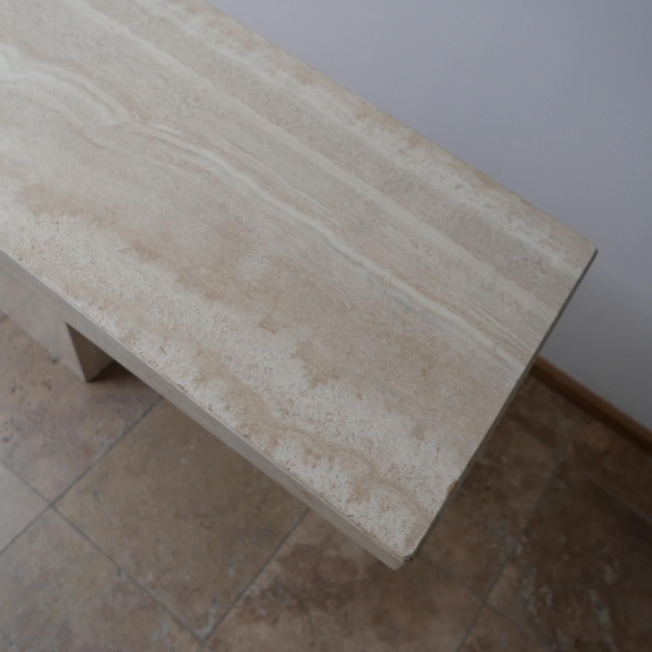 Travertine Mid-Century Belgium Large Console Table In Good Condition In London, GB