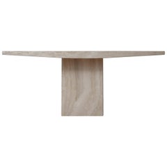 Travertine Mid-Century Belgium Large Console Table