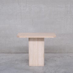 Travertine Mid-Century Italian Console Table