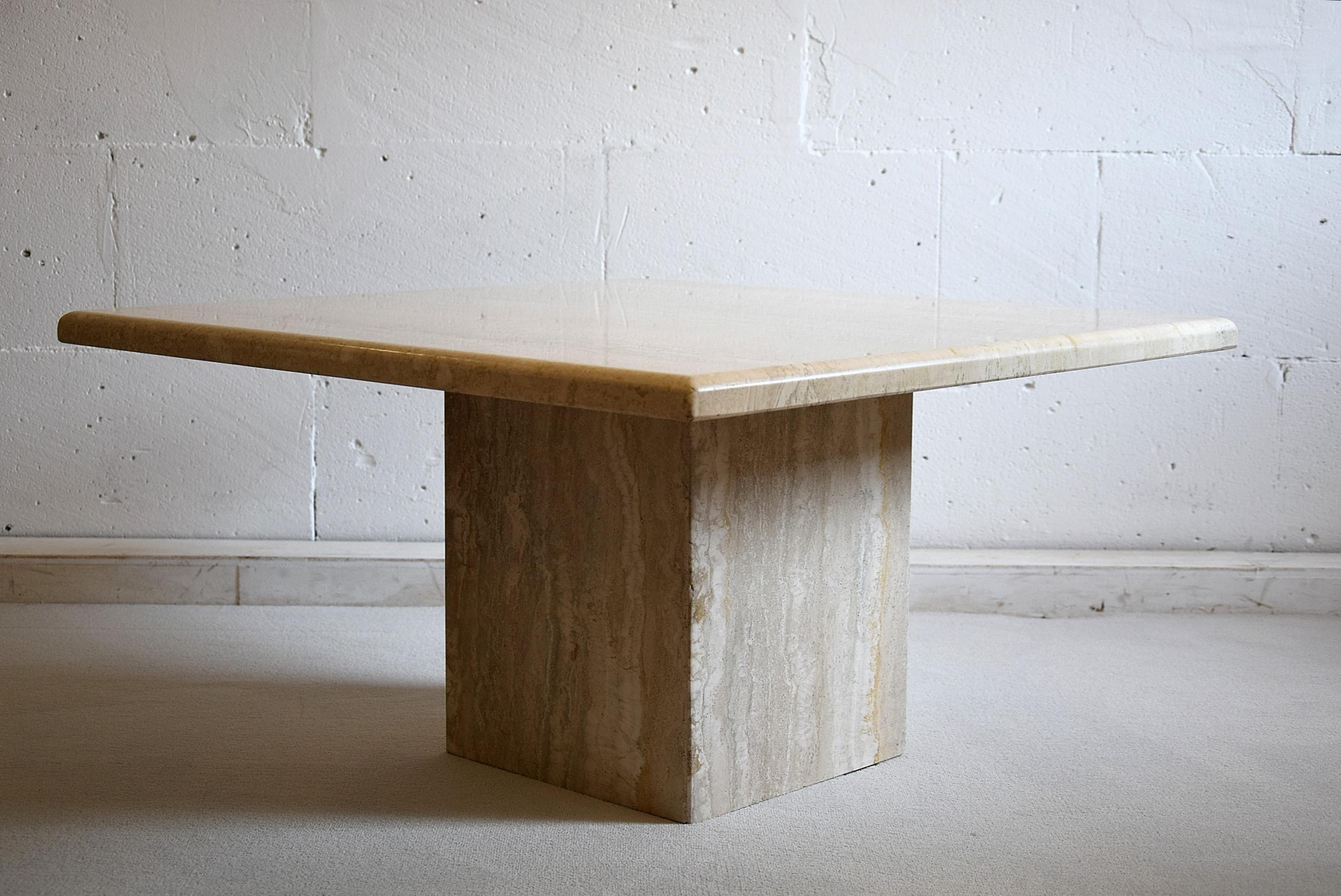 Italian Travertine Mid-Century Modern Side Table