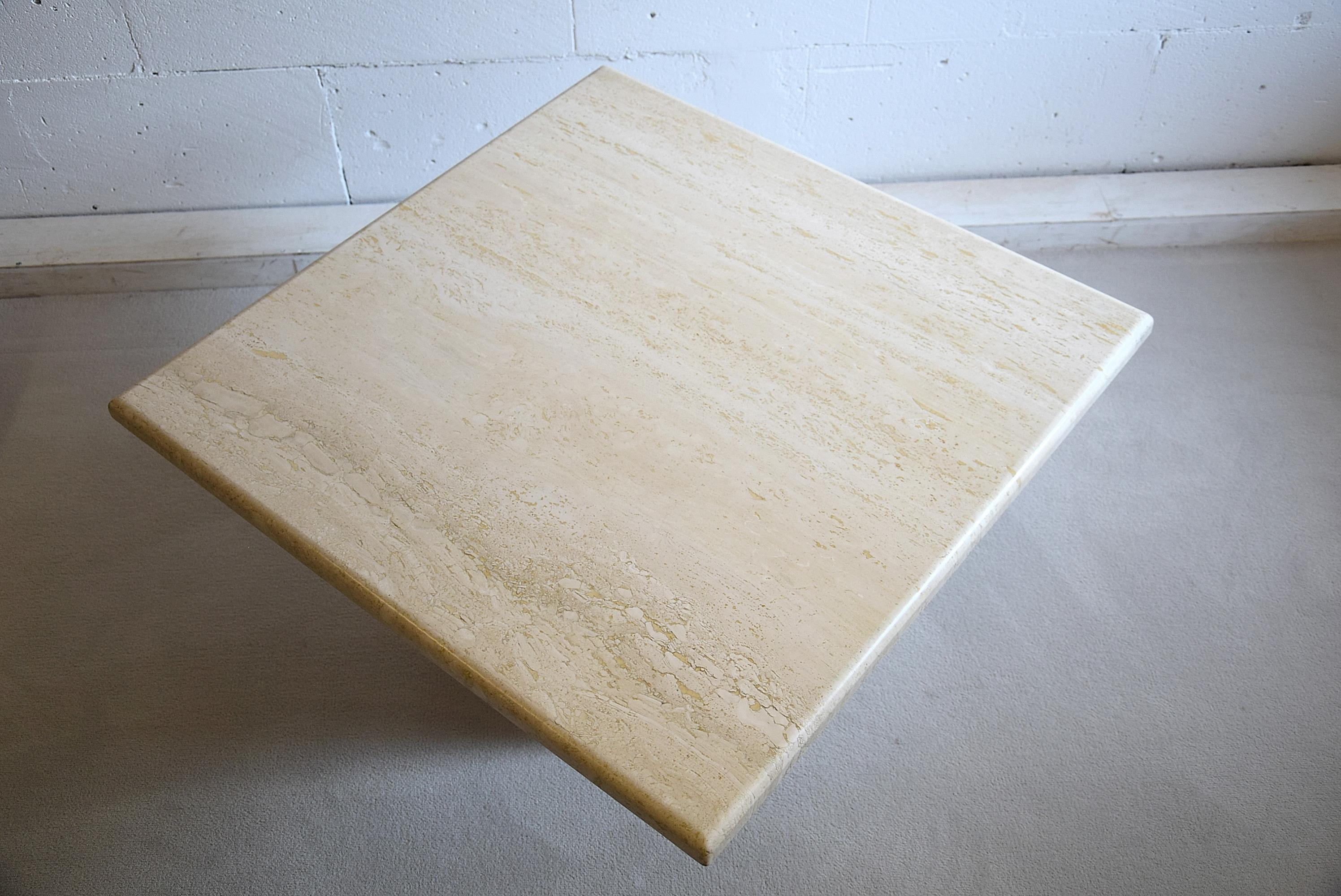 Travertine Mid-Century Modern Side Table 1