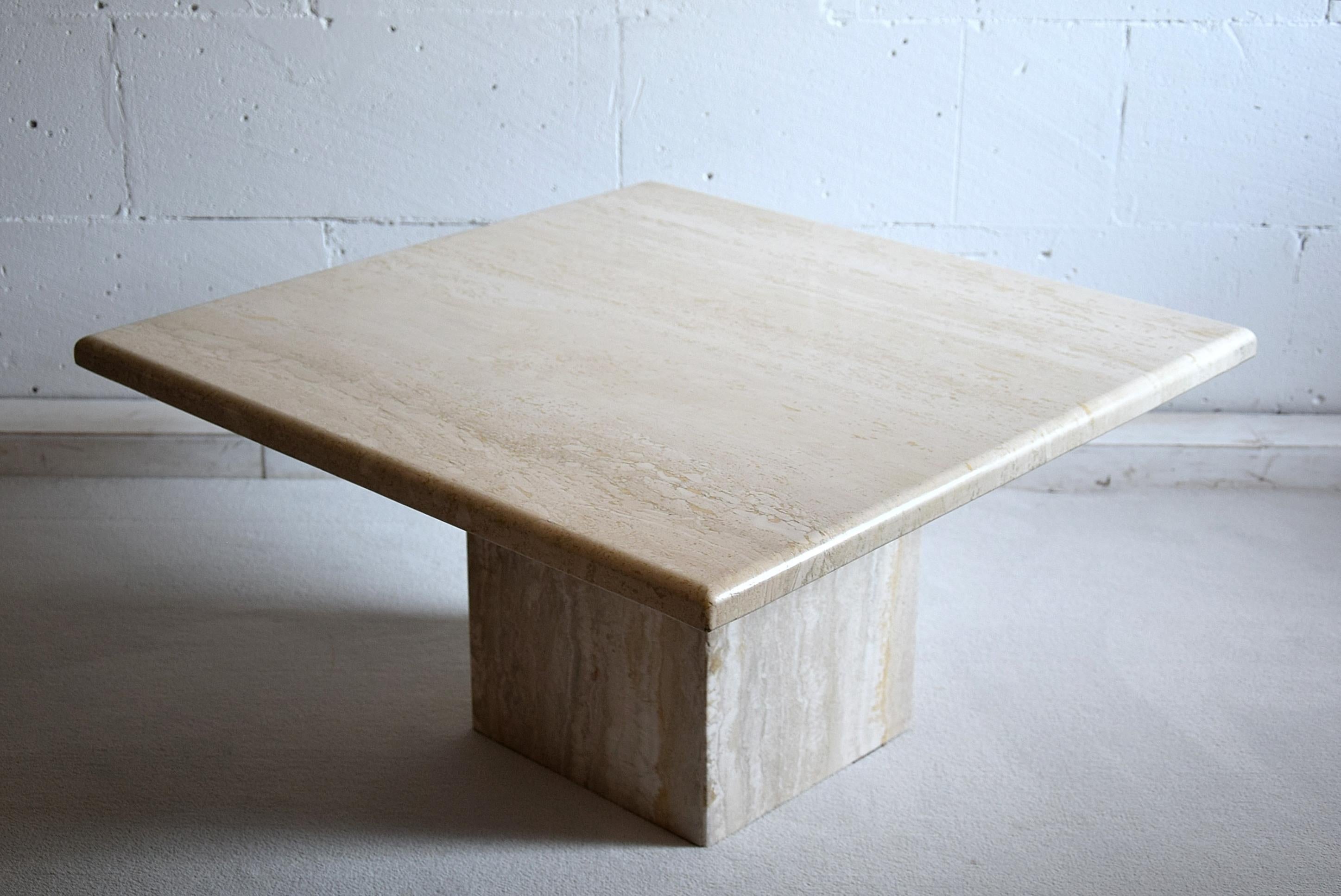 Travertine Mid-Century Modern Side Table 3