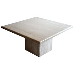 Travertine Mid-Century Modern Side Table
