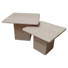 Travertine Mid-Century Side Tables or Nest of Tables '2'