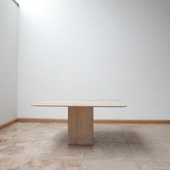 Travertine Mid-Century Square Belgium Coffee Table