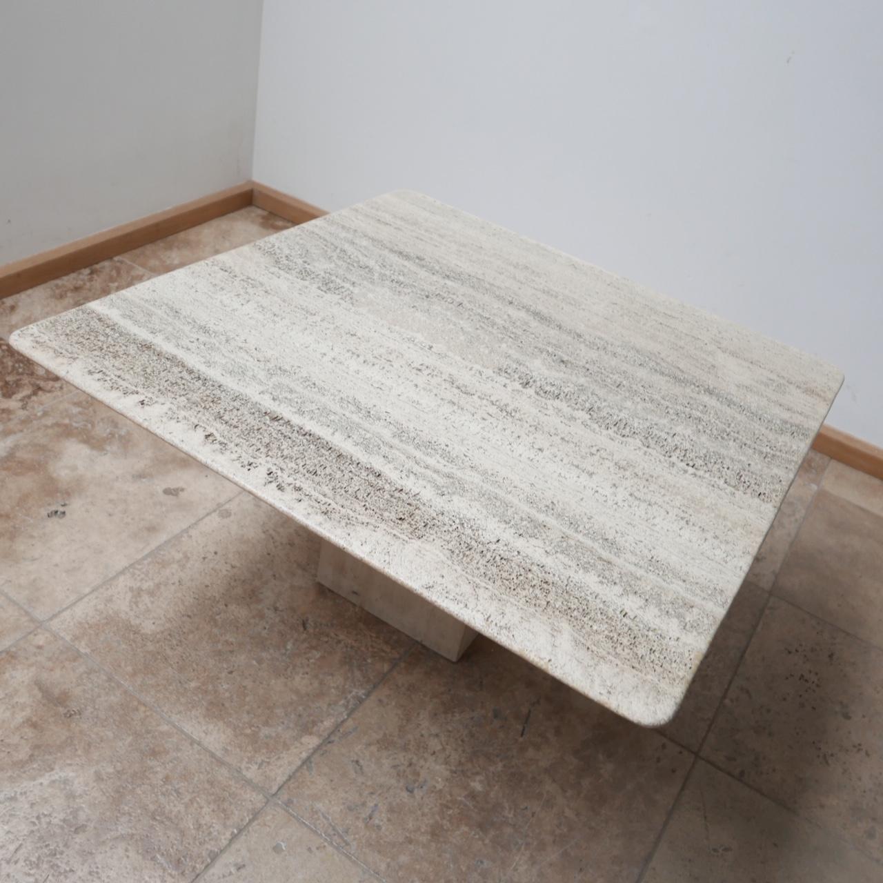 Travertine Mid-Century Square Belgium Coffee Table 2