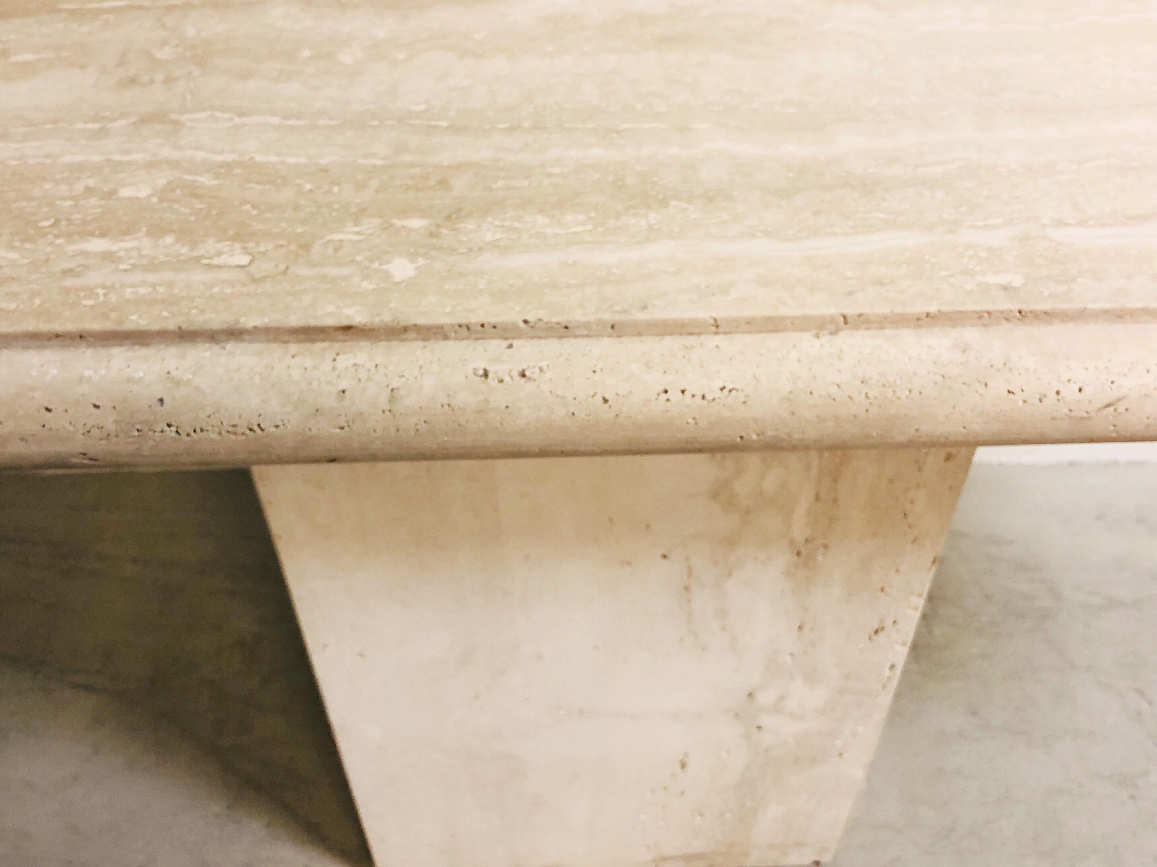 travertine console table