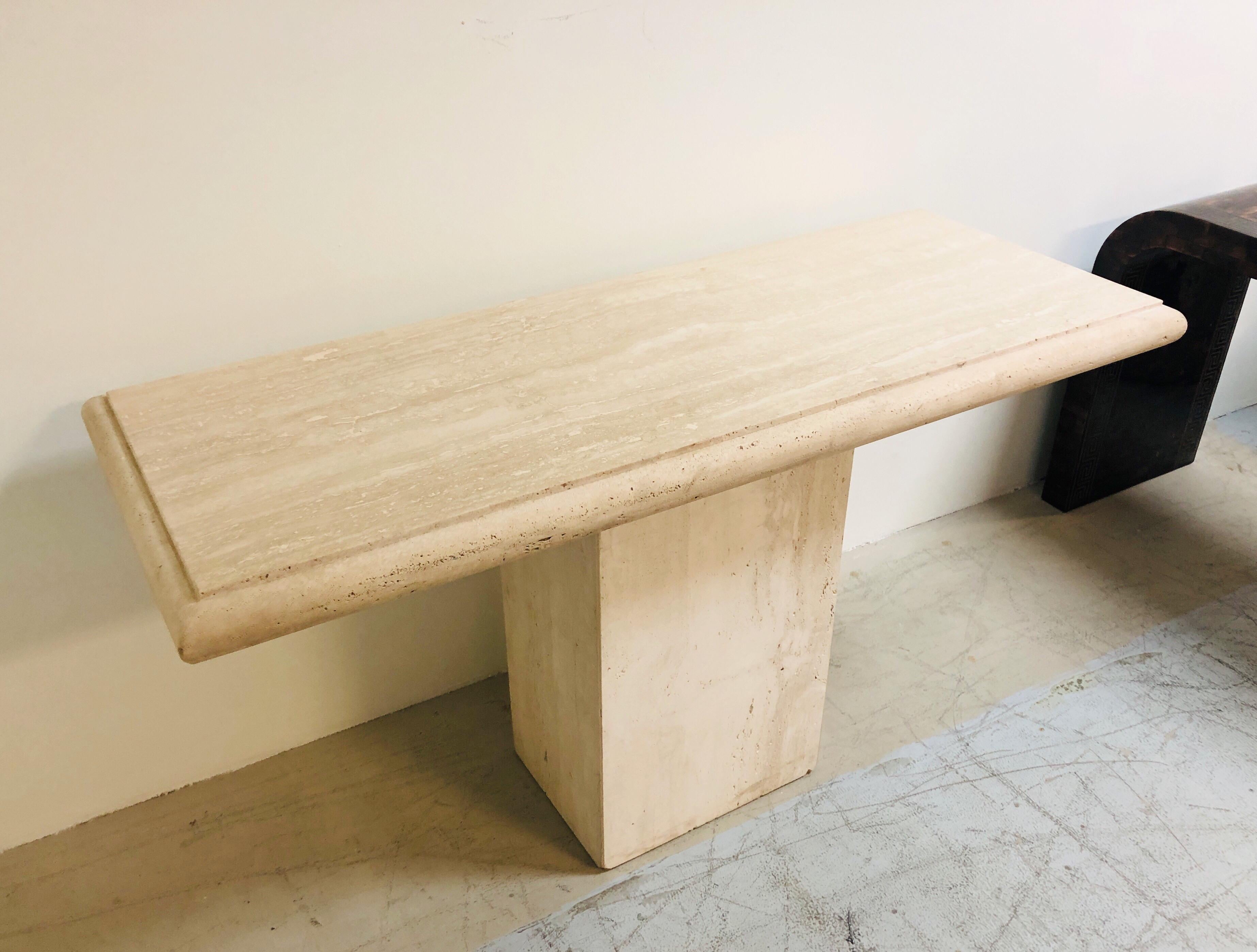 Late 20th Century Travertine Minimalist Console table, 1970s