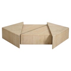 Travertine modular coffee table, 1970s.