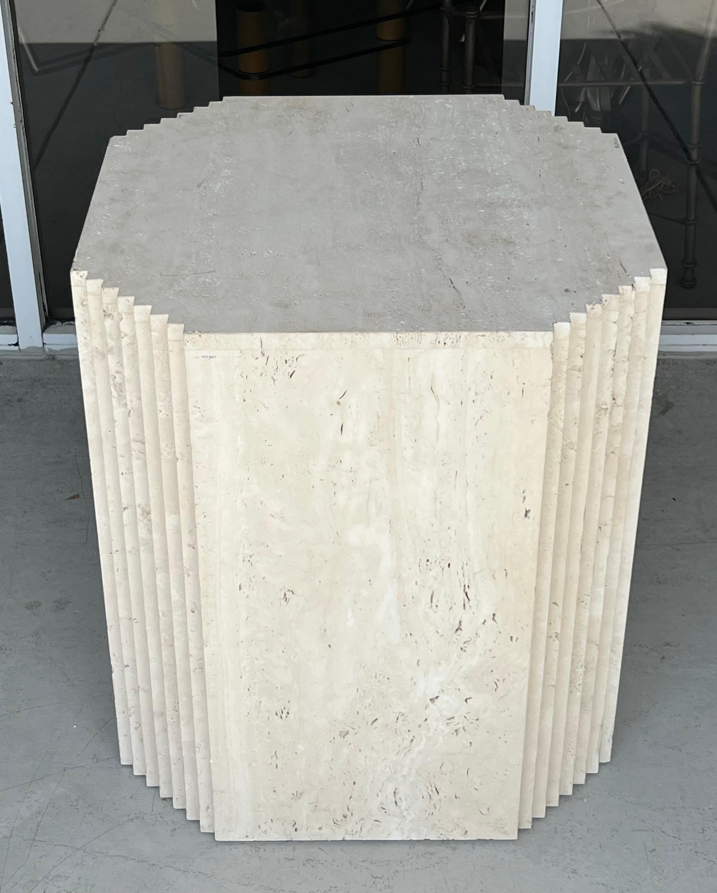 travertine table base