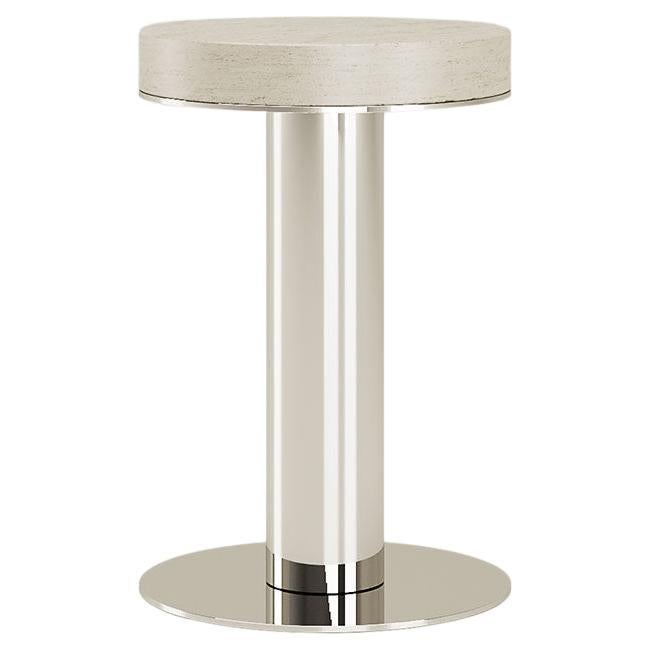 Travertine Nail Side Table by Andrea Bonini For Sale