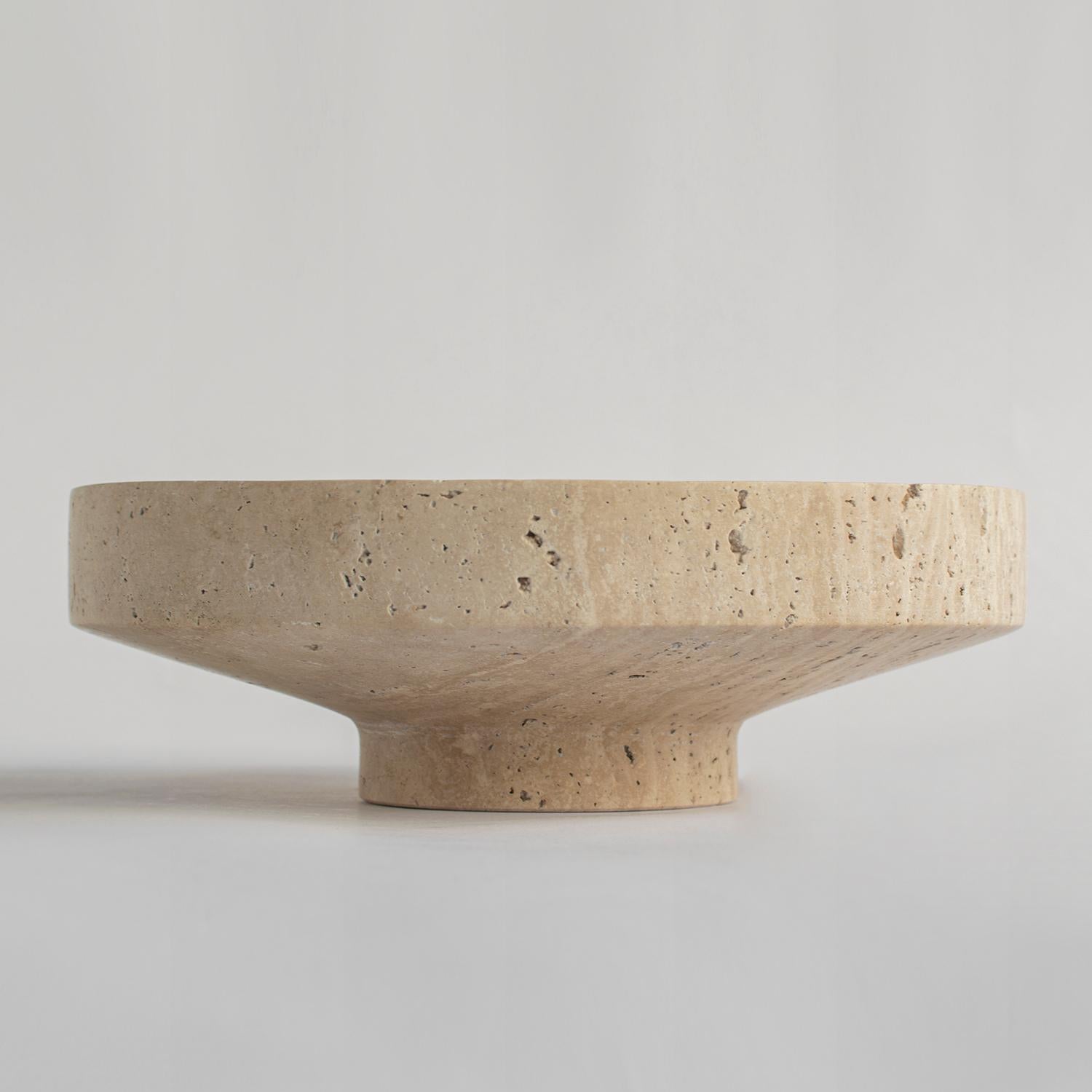 travertine pedestal bowl