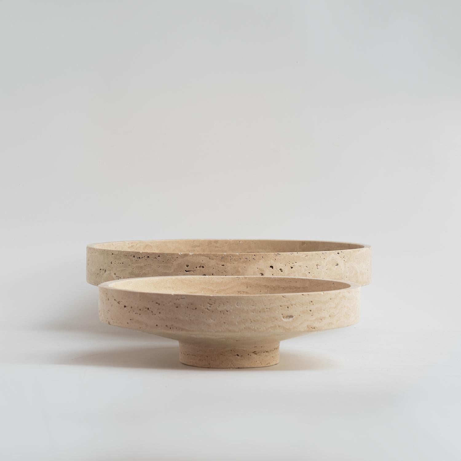 Travertine Narrow Bowl XL For Sale 1