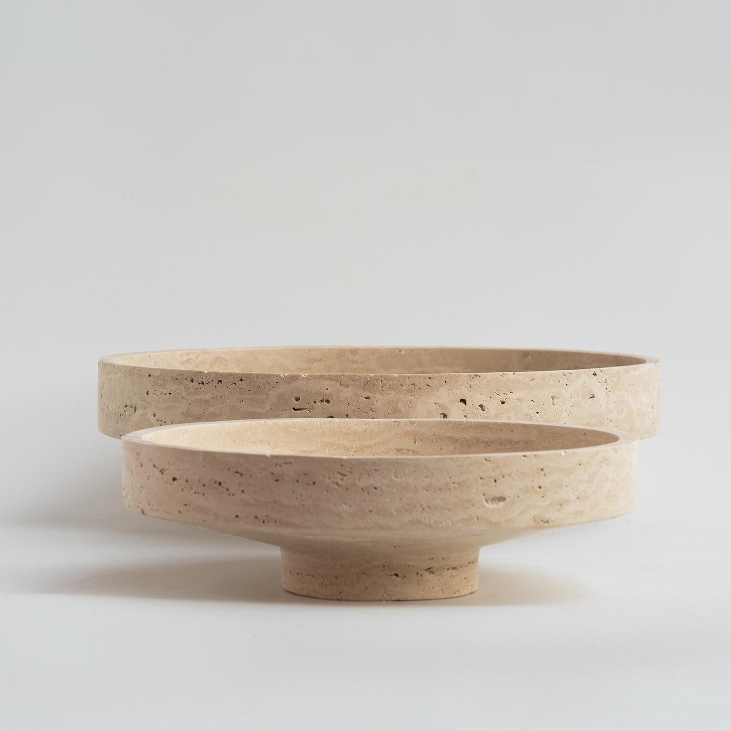 Travertine Narrow Bowl XL For Sale 2