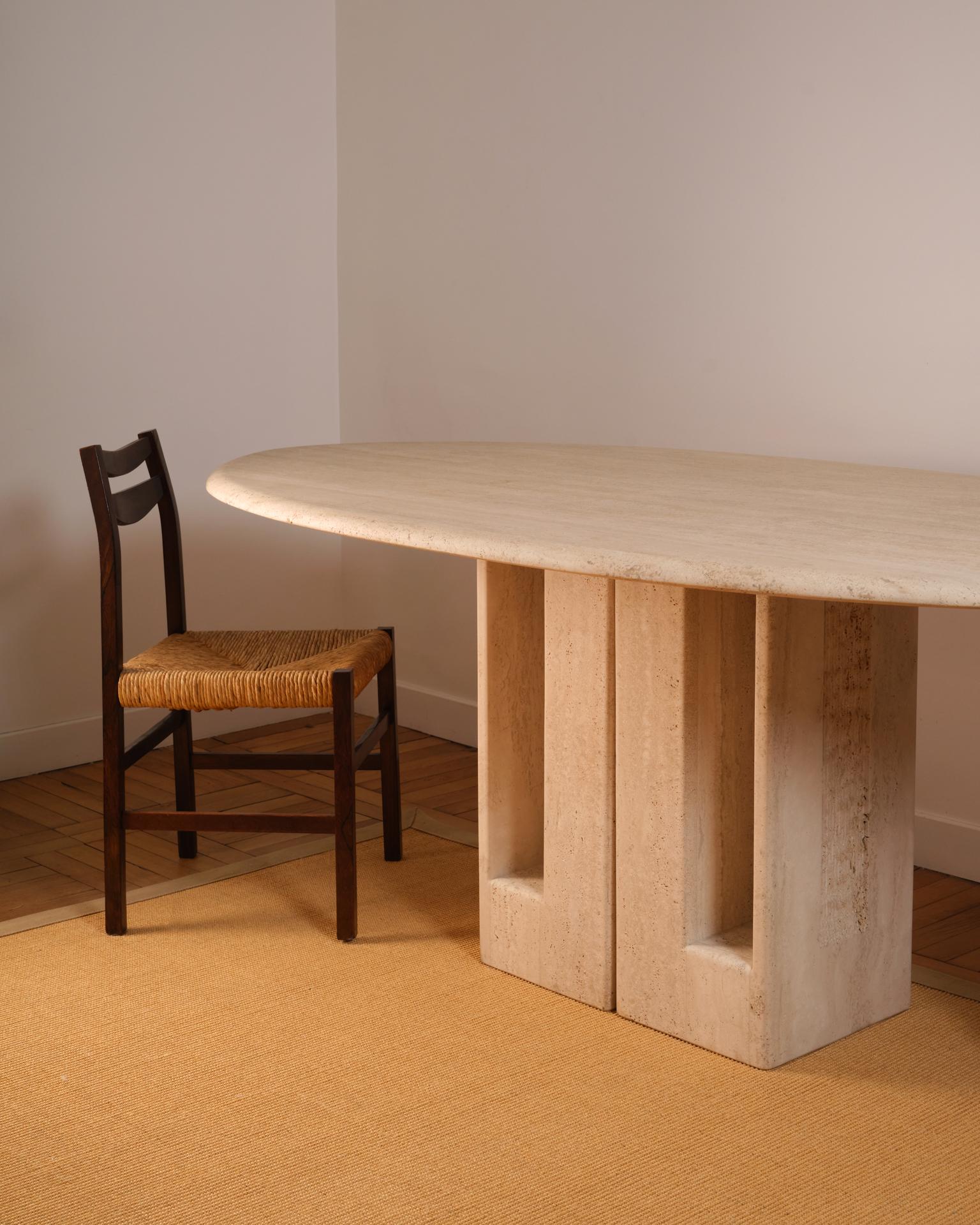 Travertine oblong table - Berraldacci For Sale 5