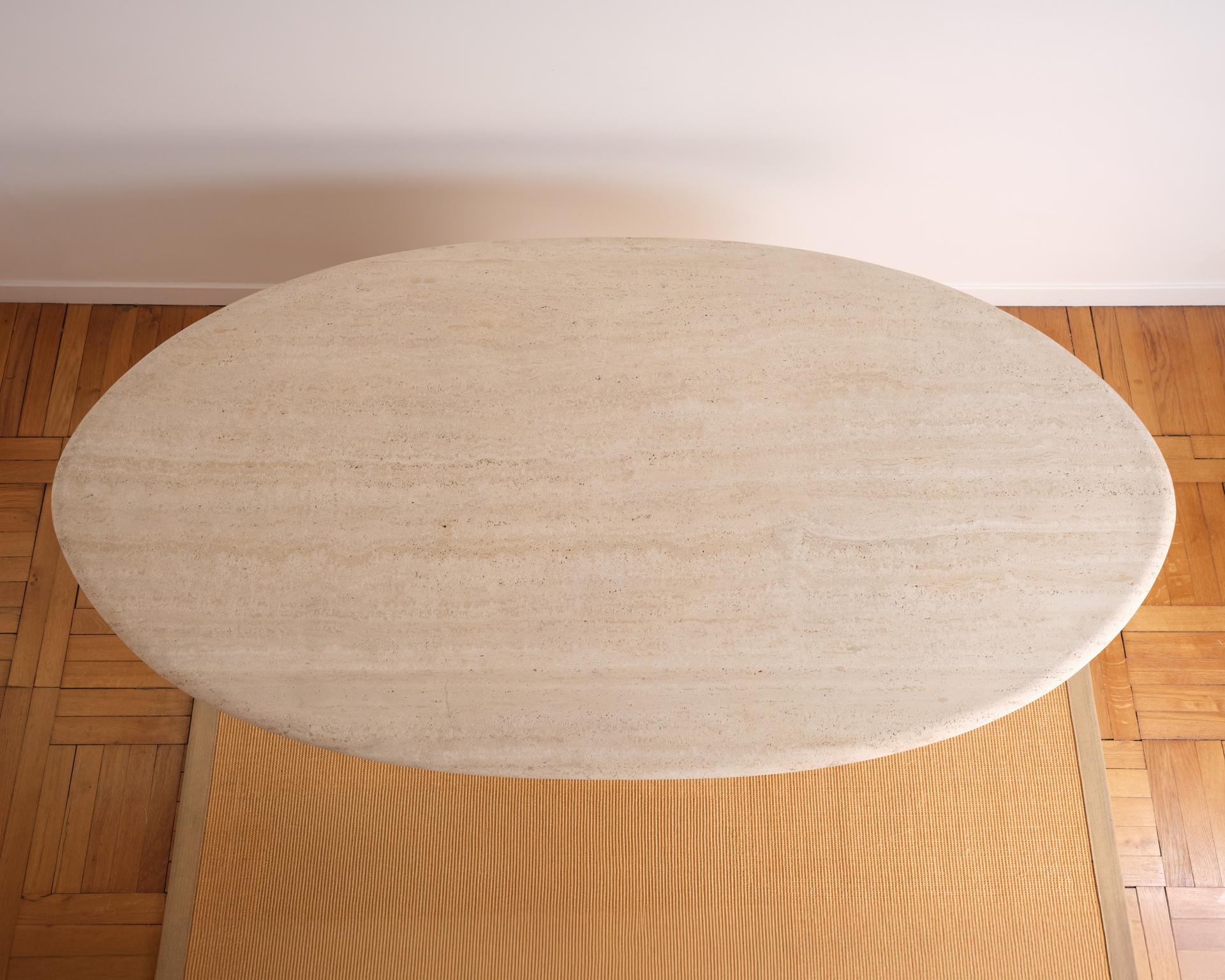 Late 20th Century Travertine oblong table - Berraldacci For Sale