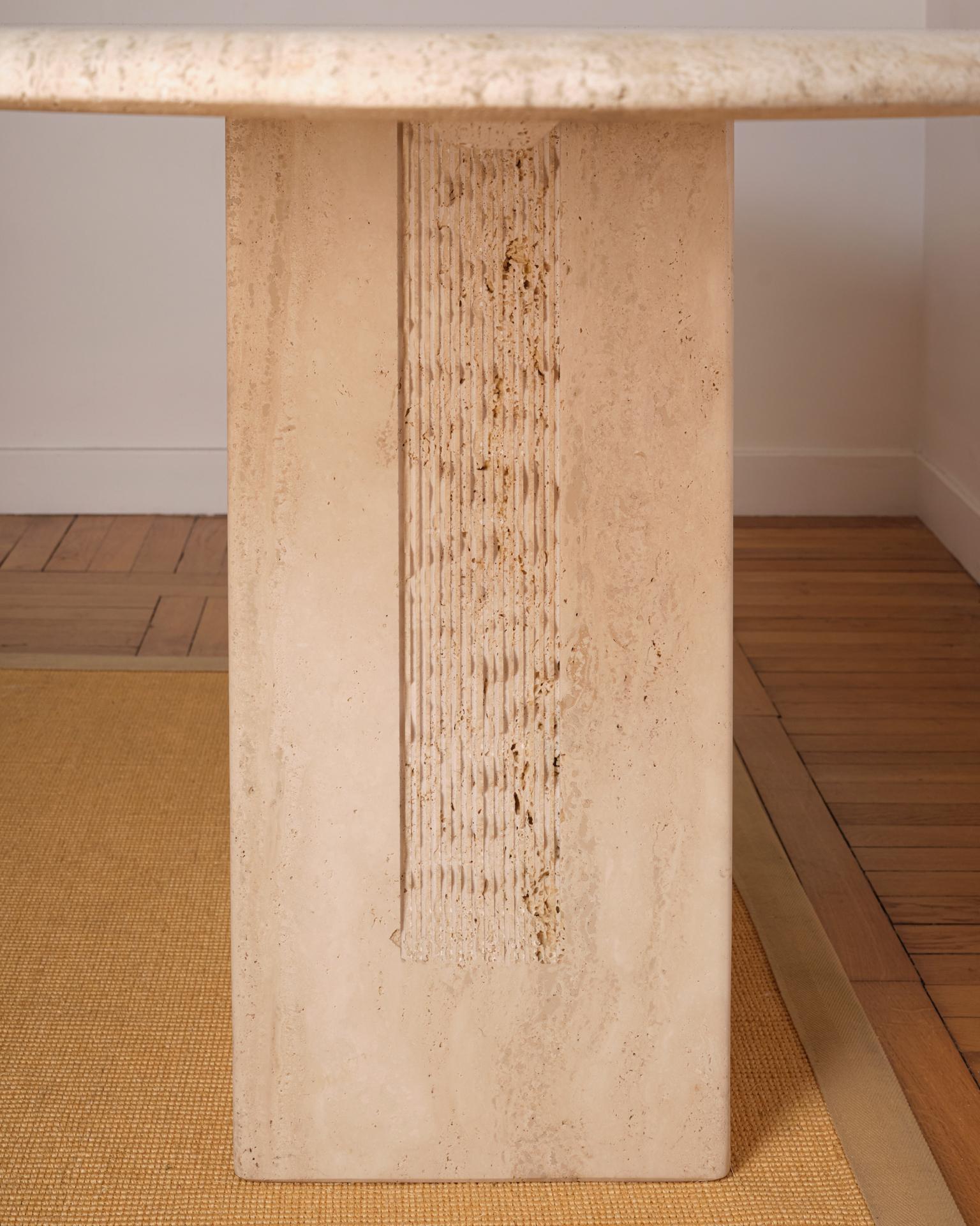 Travertine oblong table - Berraldacci For Sale 1